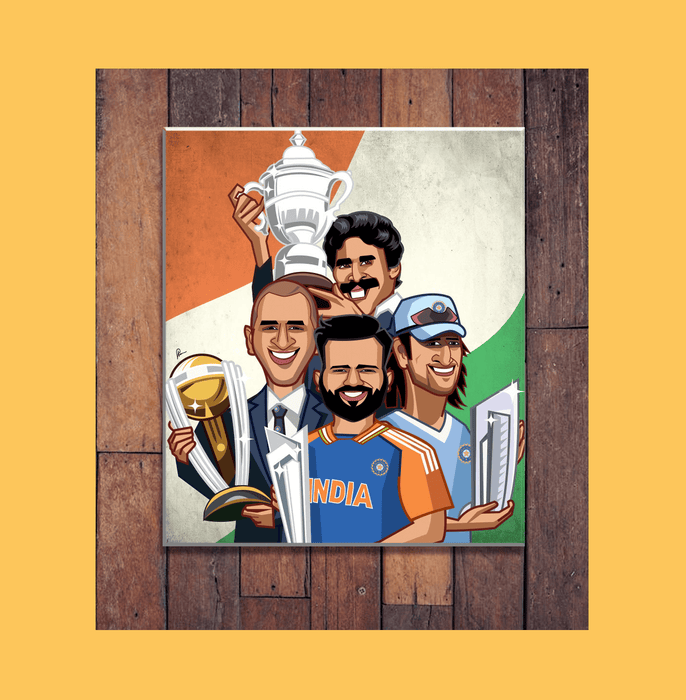 India's World Cup Captains Victory A3 Laminate