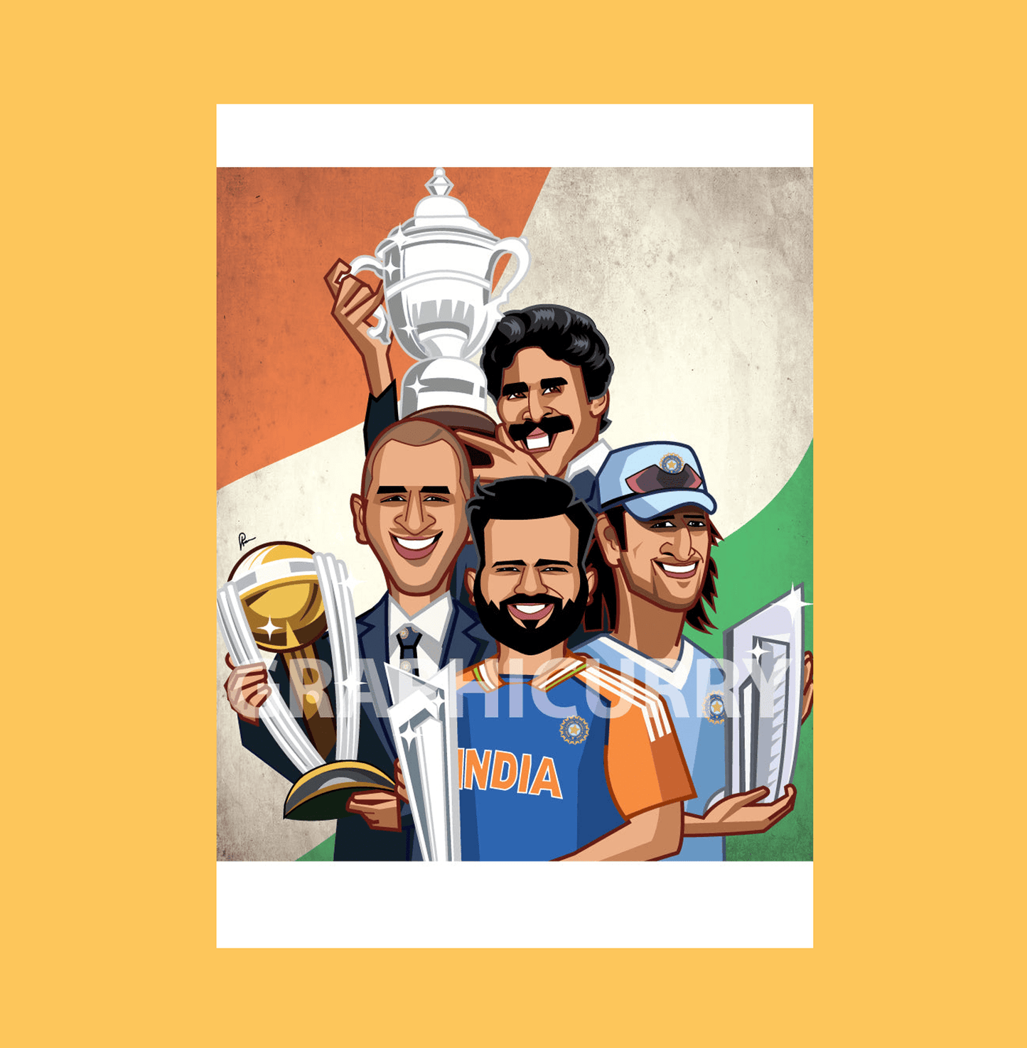 India's World Cup Captains Victory A3 Laminate