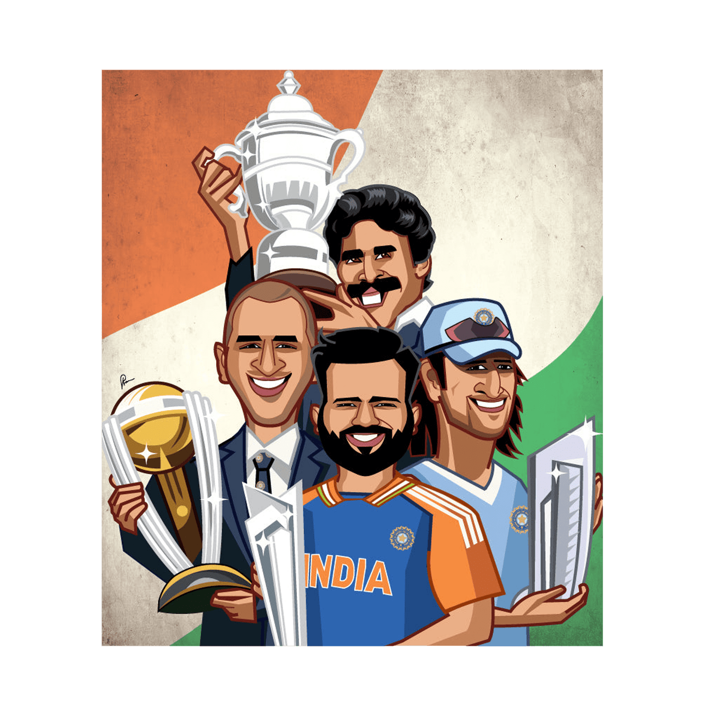 India's World Cup Captains Victory A3 Laminate