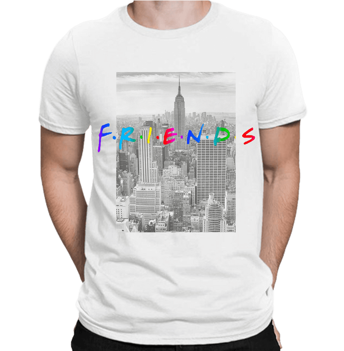Friends 993 White Mens T Shirt - www.entertainmentstore.in