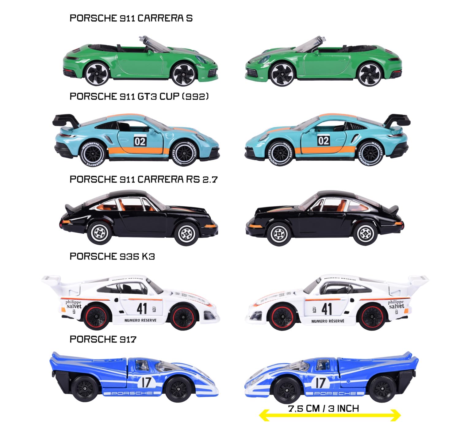 Majorette Porsche 5-Piece Die-Cast Car Set