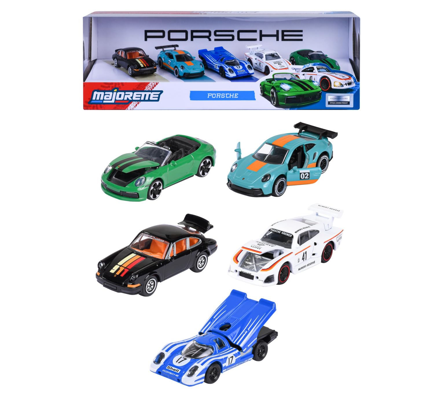 Majorette Porsche 5-Piece Die-Cast Car Set
