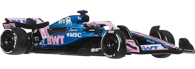 Hot Wheels Alpine F1 Team Car - Blue/Pink Metal Die-Cast