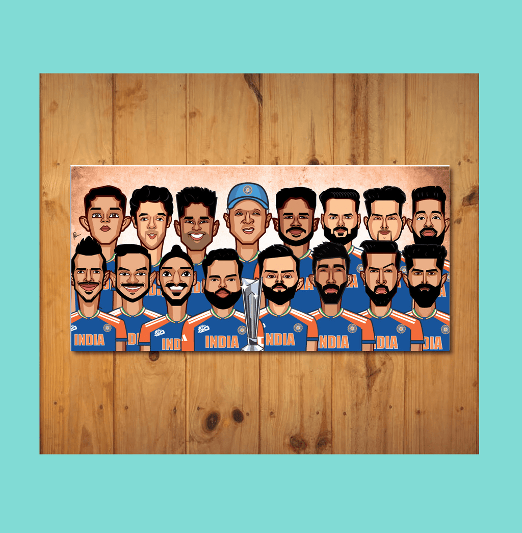 India T20 Triumph 2024 Gold Edition A3 Laminate