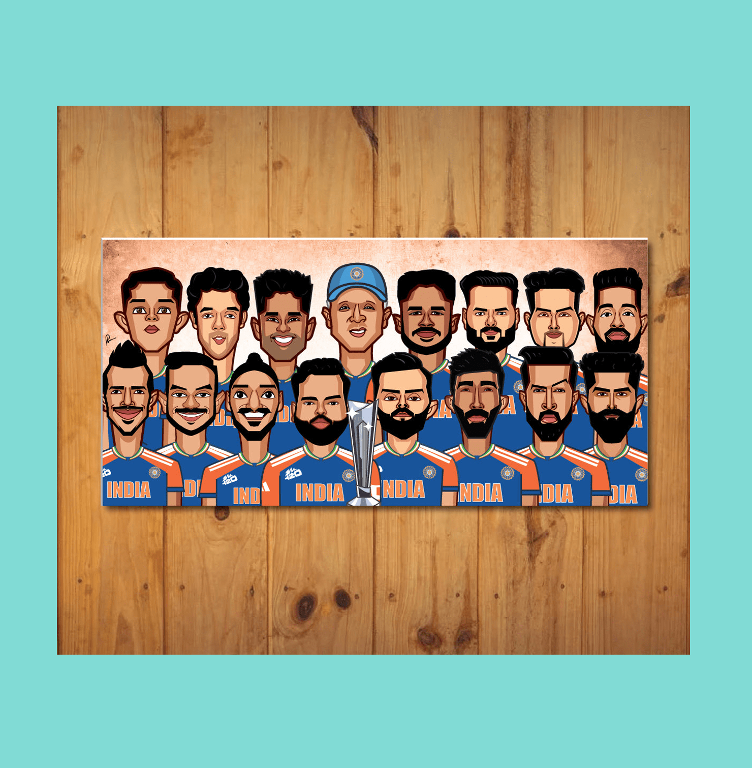 India T20 Triumph 2024 Gold Edition A3 Laminate
