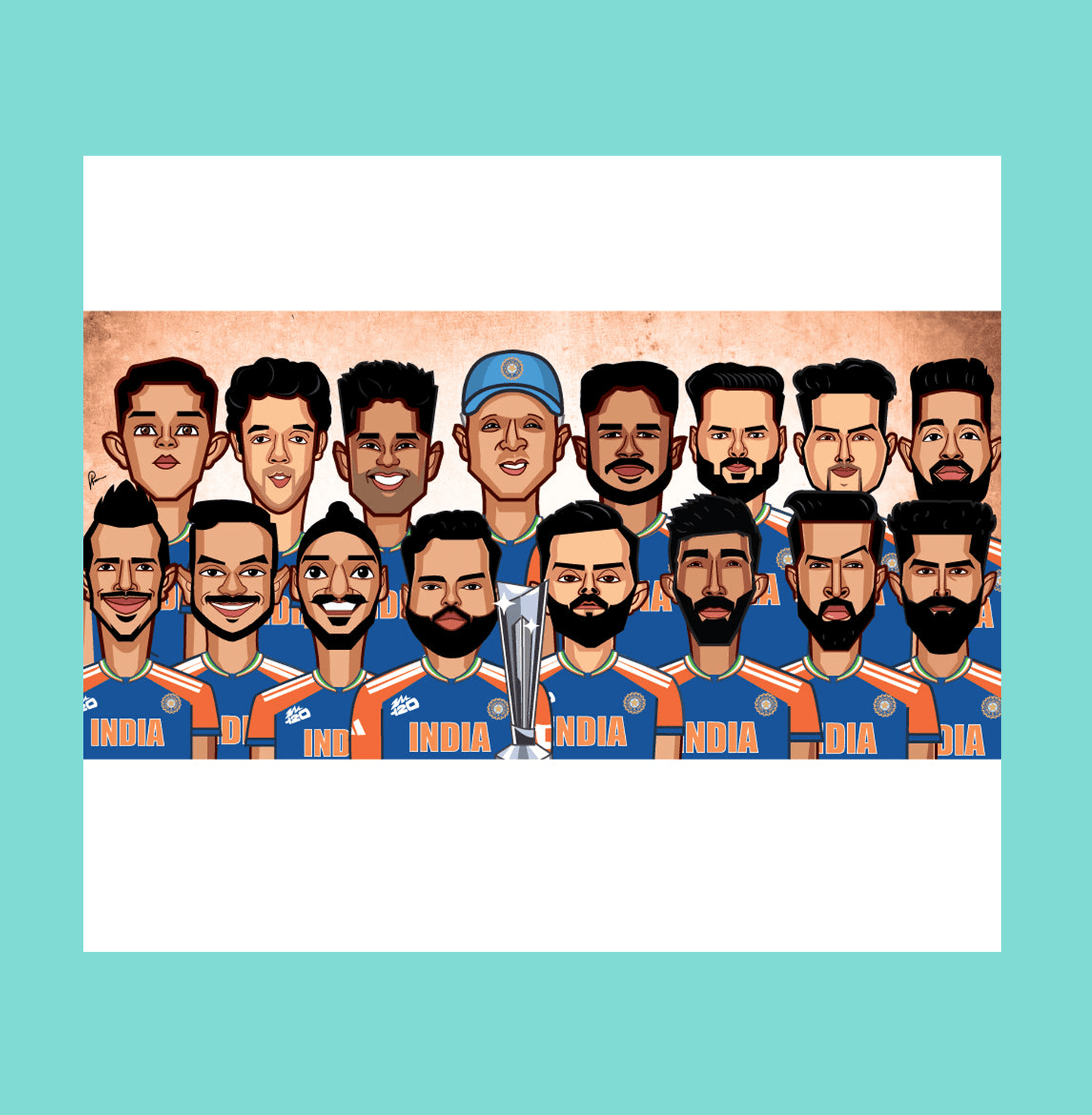 India T20 Triumph 2024 Gold Edition A3 Laminate