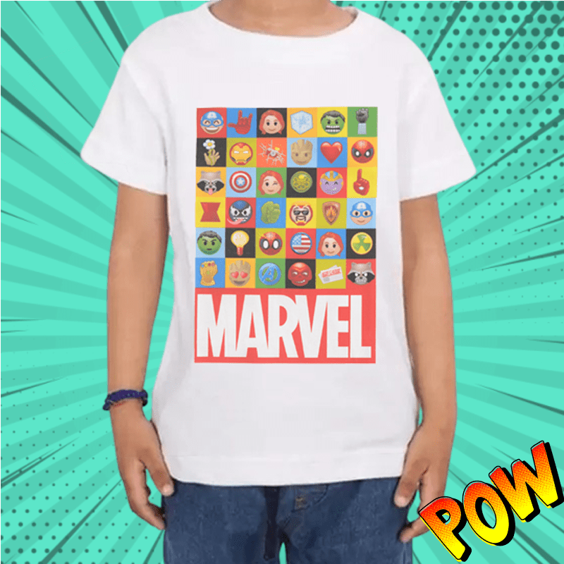 Marvel Pop Heroes White Kids T Shirt - www.entertainmentstore.in