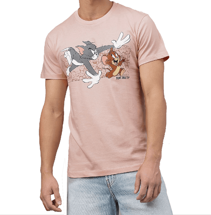Tom And Jerry 2581 Pink Clay Mens T Shirt - www.entertainmentstore.in