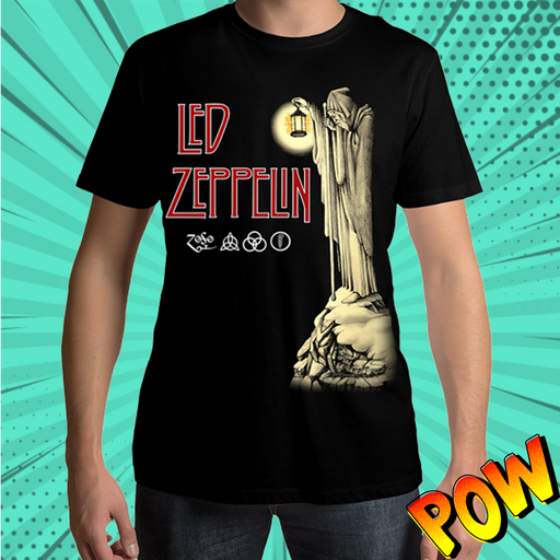 Led Zeppelin Hermit Jumbo Print T Shirt - www.entertainmentstore.in