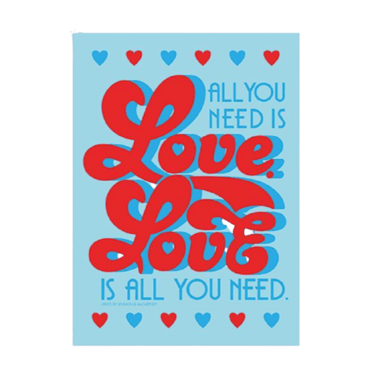 Lyrics by Lennon & McCartney All You Need Is Love Retro Art Print - www.entertainmentstore.in