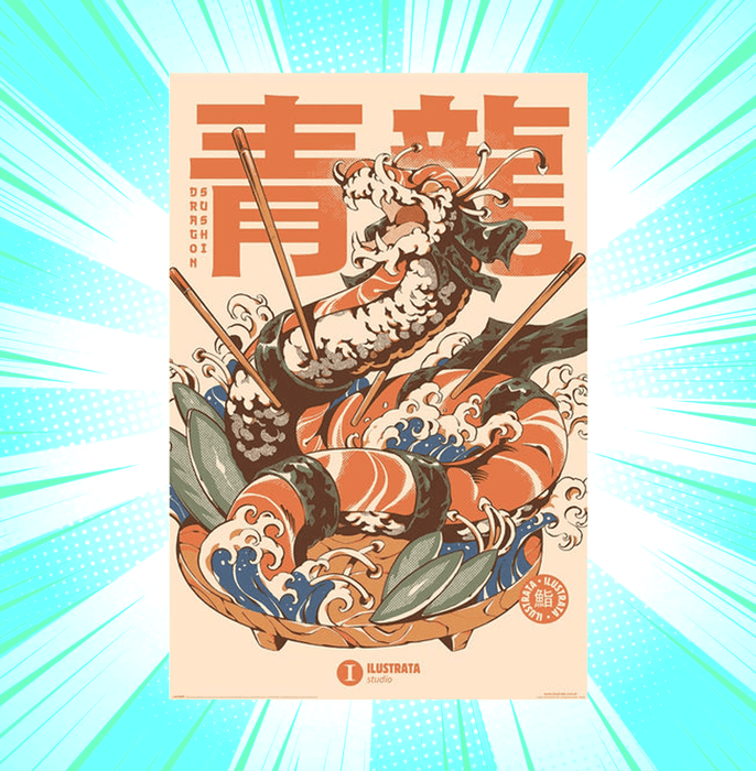 Ilustrata Dragon Sushi Maxi Poster - www.entertainmentstore.in