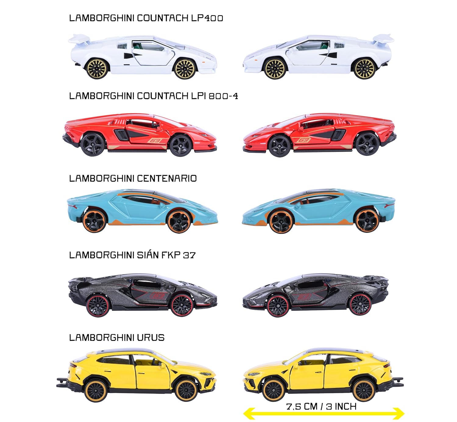 Majorette Lamborghini 5-Pack Diecast Cars