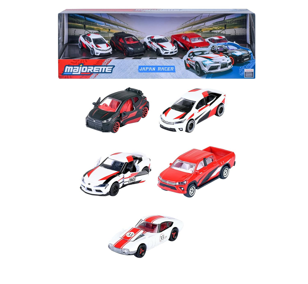 Majorette Japan Racer 5-Car Set - Diecast Metal Toy Cars