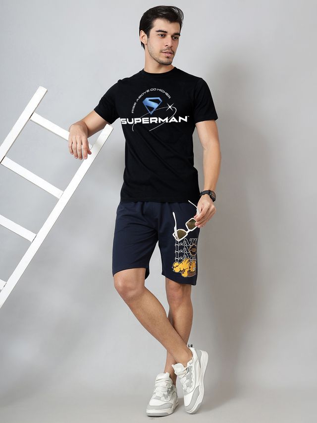 Superman Movie Black Loose Fit T Shirt