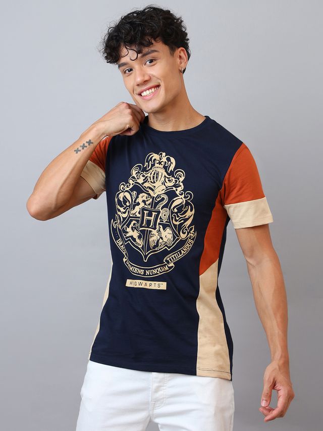 Harry Potter Sky Captain Navy Gold Brown irish Cream T Shirt