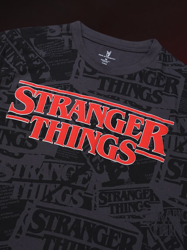 Stranger Things Charcoal T Shirt