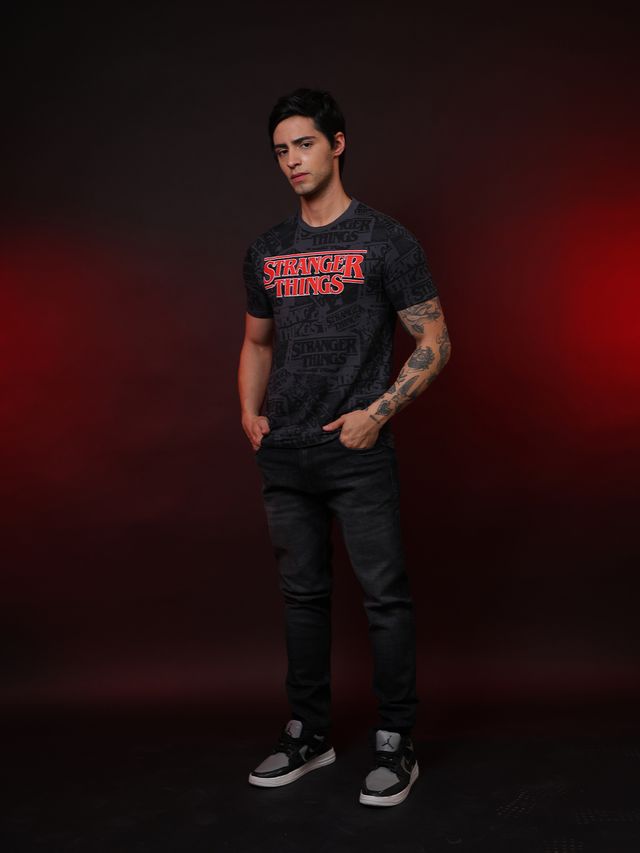 Stranger Things Charcoal T Shirt