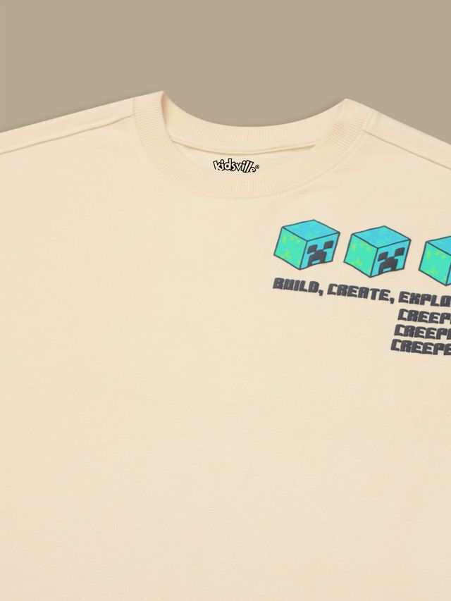 Minecraft Classic Beige Kids T Shirt
