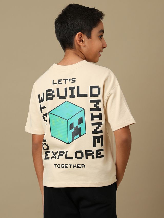 Minecraft Classic Beige Kids T Shirt