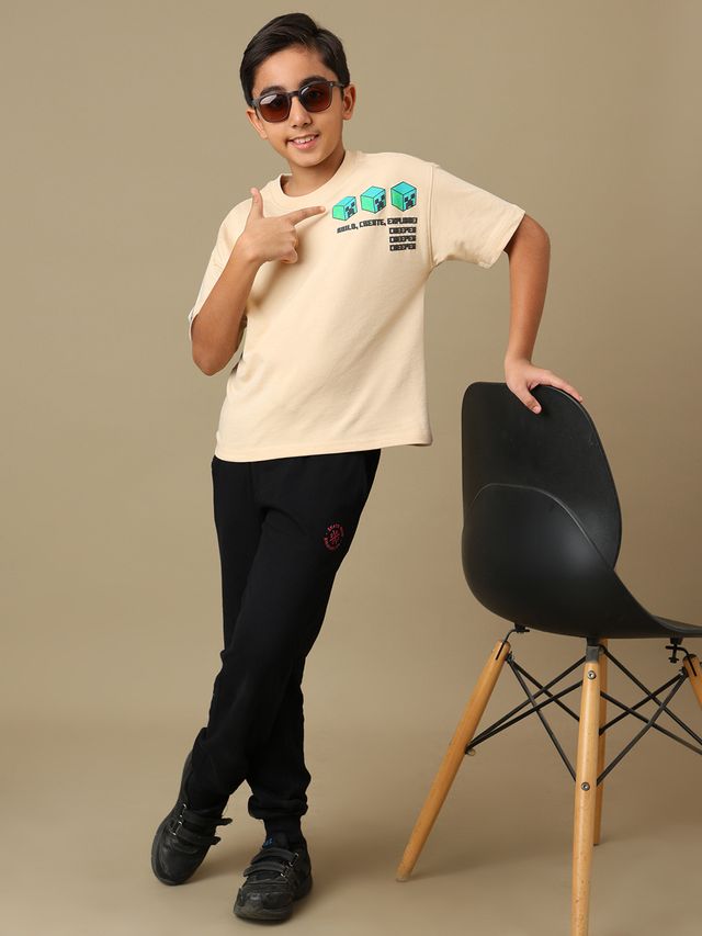 Minecraft Classic Beige Kids T Shirt