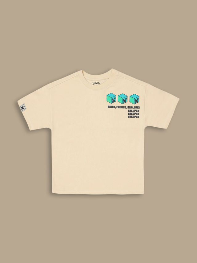 Minecraft Classic Beige Kids T Shirt