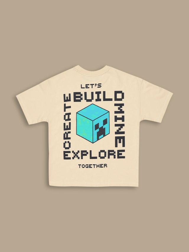 Minecraft Classic Beige Kids T Shirt