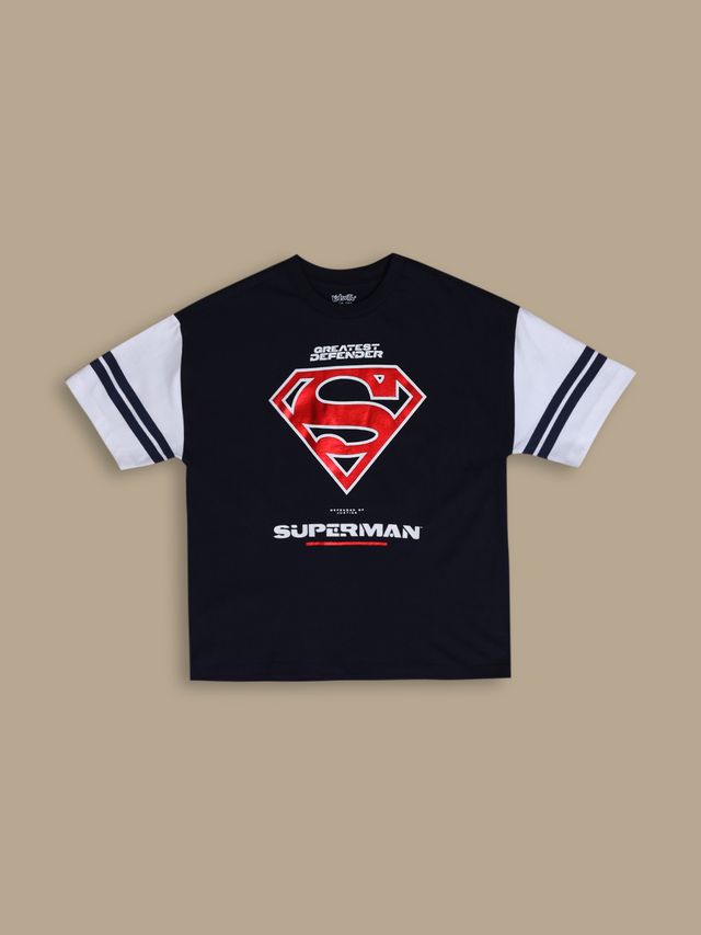 Superman Sky Captain Navy - Optic White Kids T Shirt