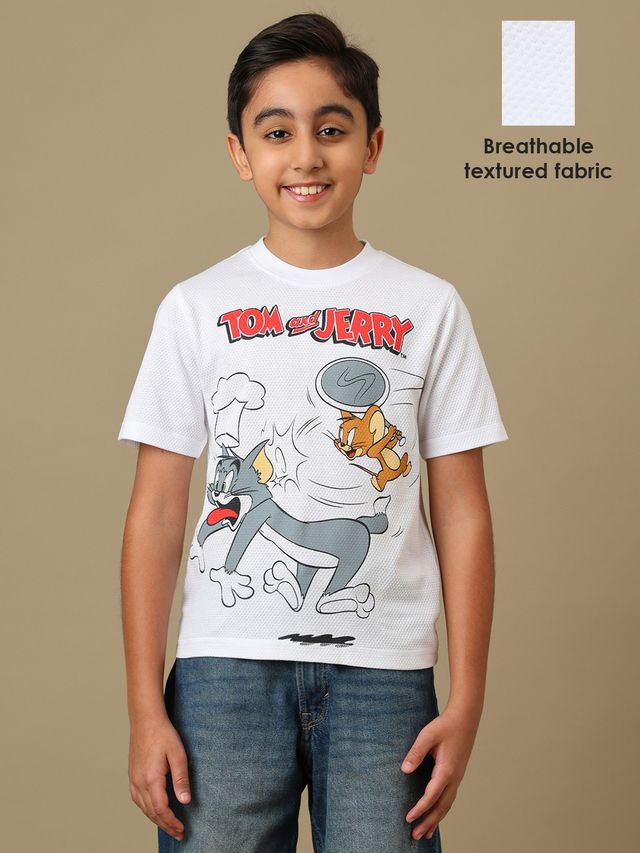 Tom & Jerry Optic White Kids T Shirt