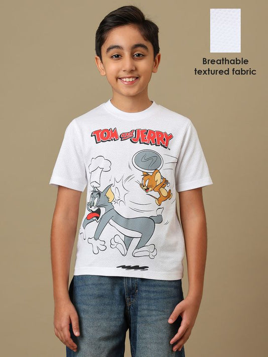 Tom & Jerry Optic White Kids T Shirt