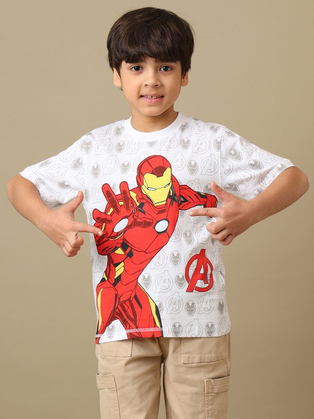 Iron Man Optic White Kids T Shirt