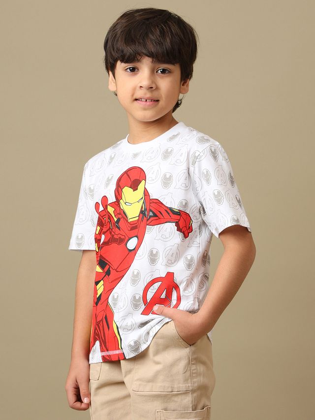 Iron Man Optic White Kids T Shirt