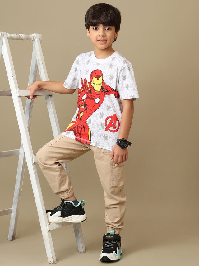 Iron Man Optic White Kids T Shirt