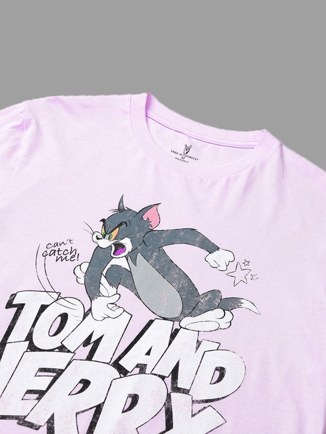 Tom & Jerry Pale Lilac T Shirt