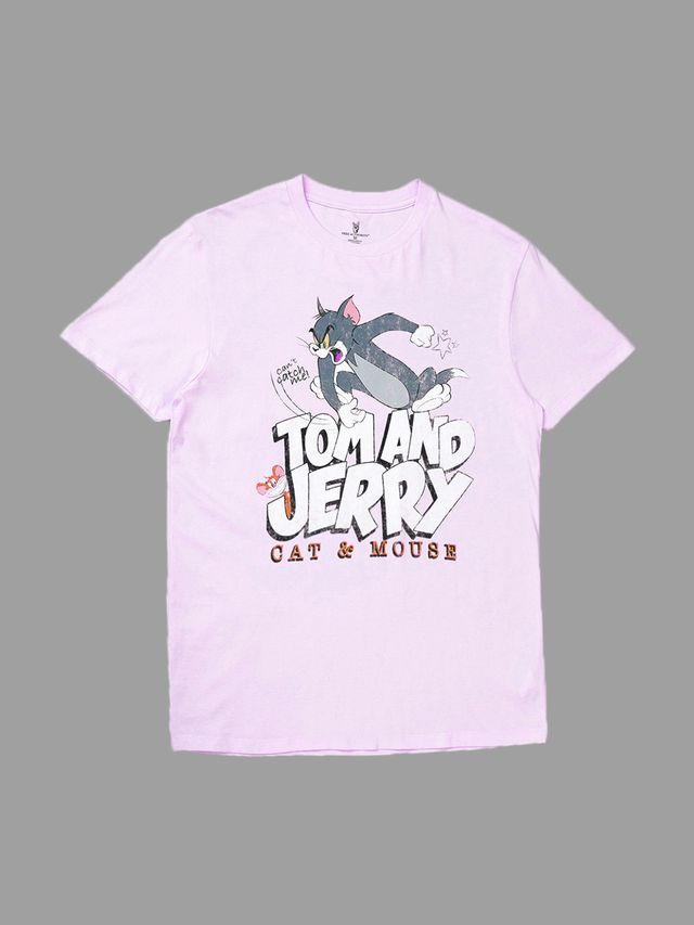 Tom & Jerry Pale Lilac T Shirt