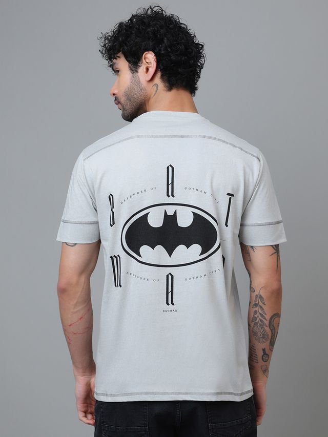 Batman Drwn Grey T Shirt