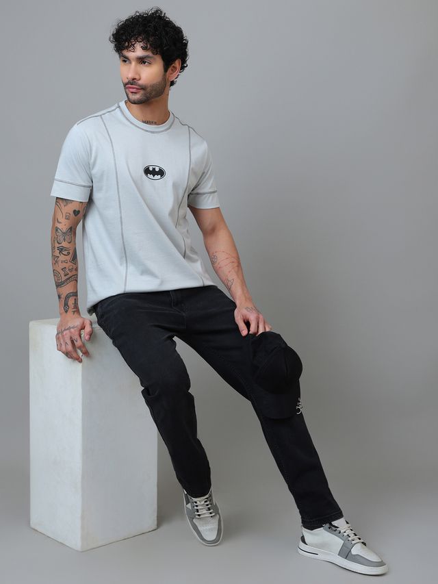 Batman Drwn Grey T Shirt