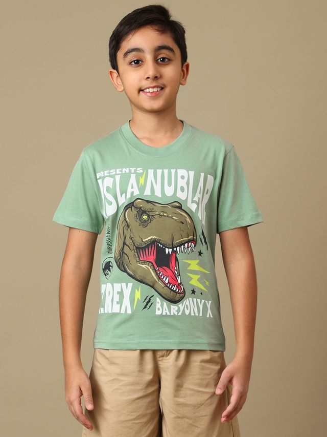 Jurassic World Sage Green Kids T Shirt