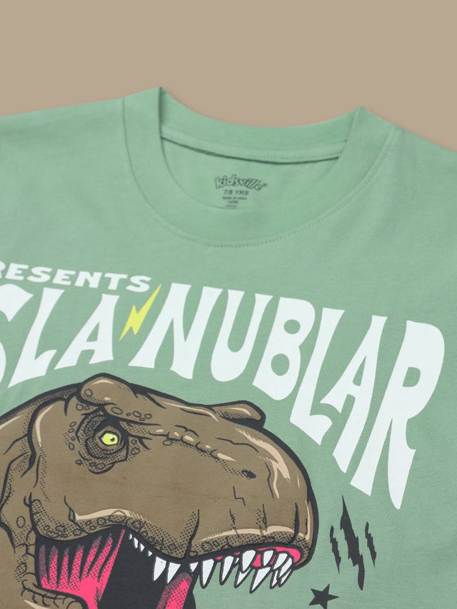 Jurassic World Sage Green Kids T Shirt