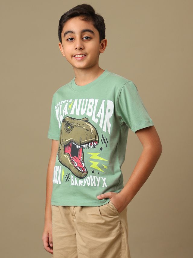 Jurassic World Sage Green Kids T Shirt