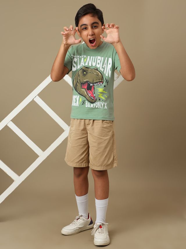 Jurassic World Sage Green Kids T Shirt