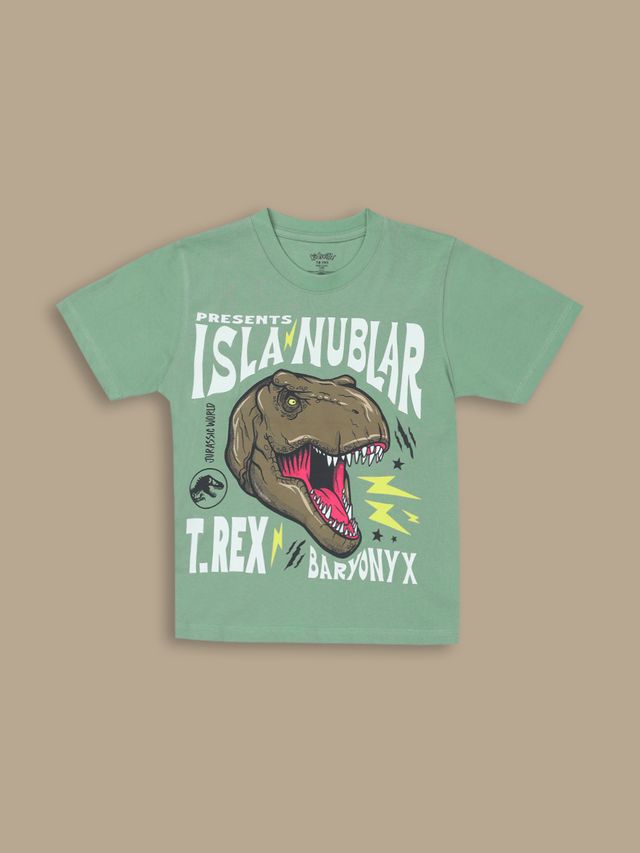 Jurassic World Sage Green Kids T Shirt