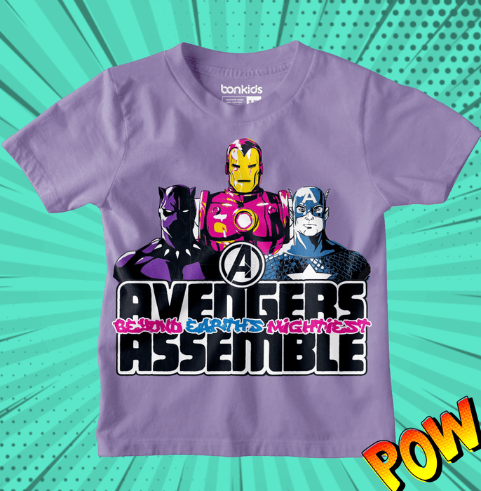 Avengers 9397 Lavender Kids T Shirt - www.entertainmentstore.in