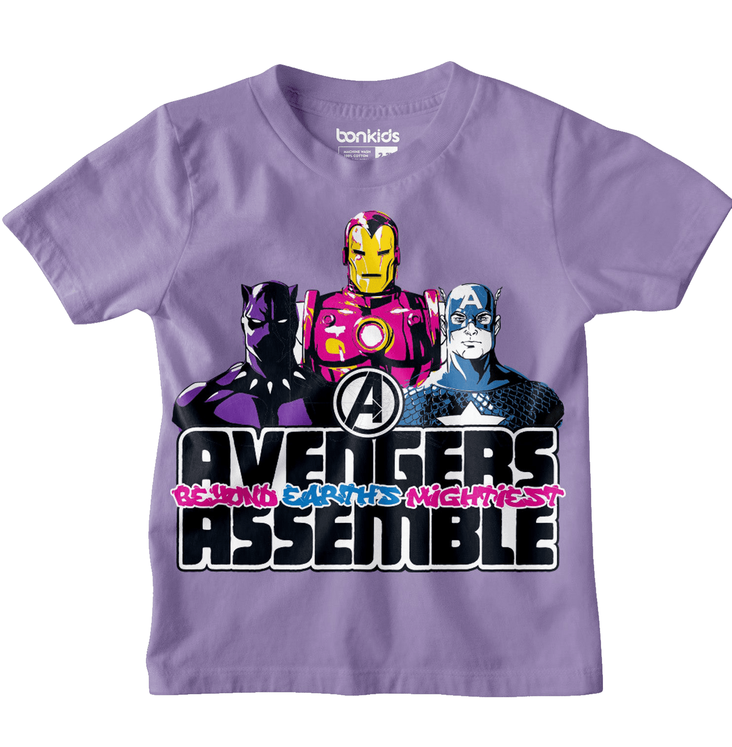 Avengers 9397 Lavender Kids T Shirt - www.entertainmentstore.in