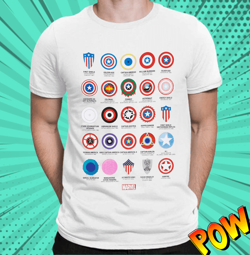 Captain America 1576 White Mens T Shirt www.entertainmentstore.in