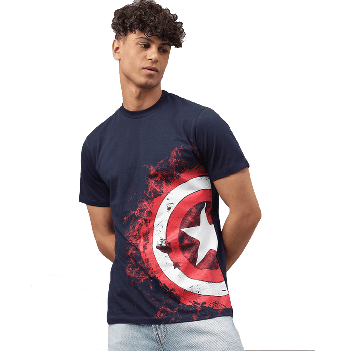 Captain America 1262 Ink Blue Mens T Shirt - www.entertainmentstore.in