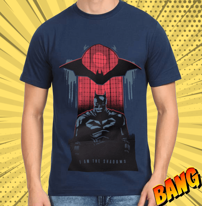 Batman I Am The Shadows Oversize Navy Blue Mens T Shirt - www.entertainmentstore.in