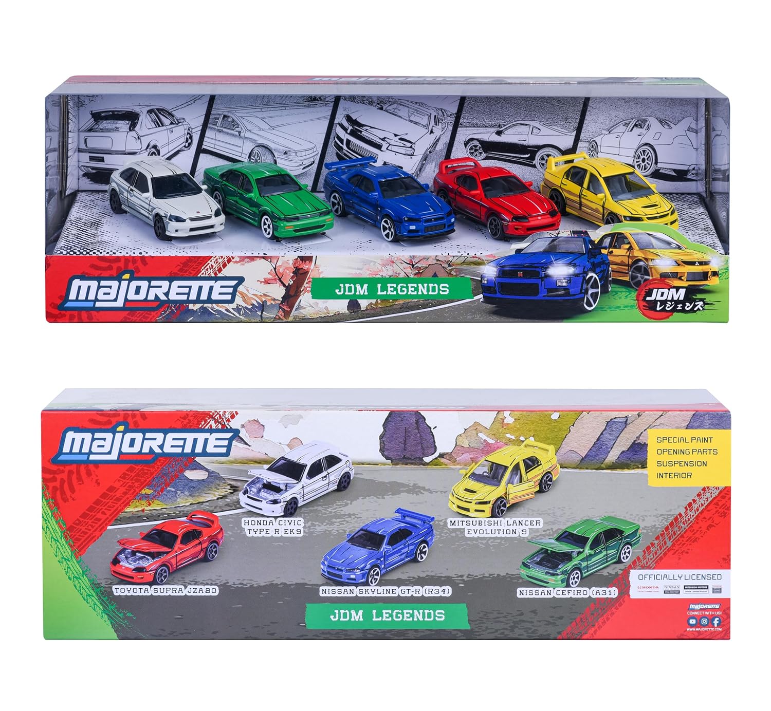 Majorette JDM Legends 5-Pack Diecast Cars