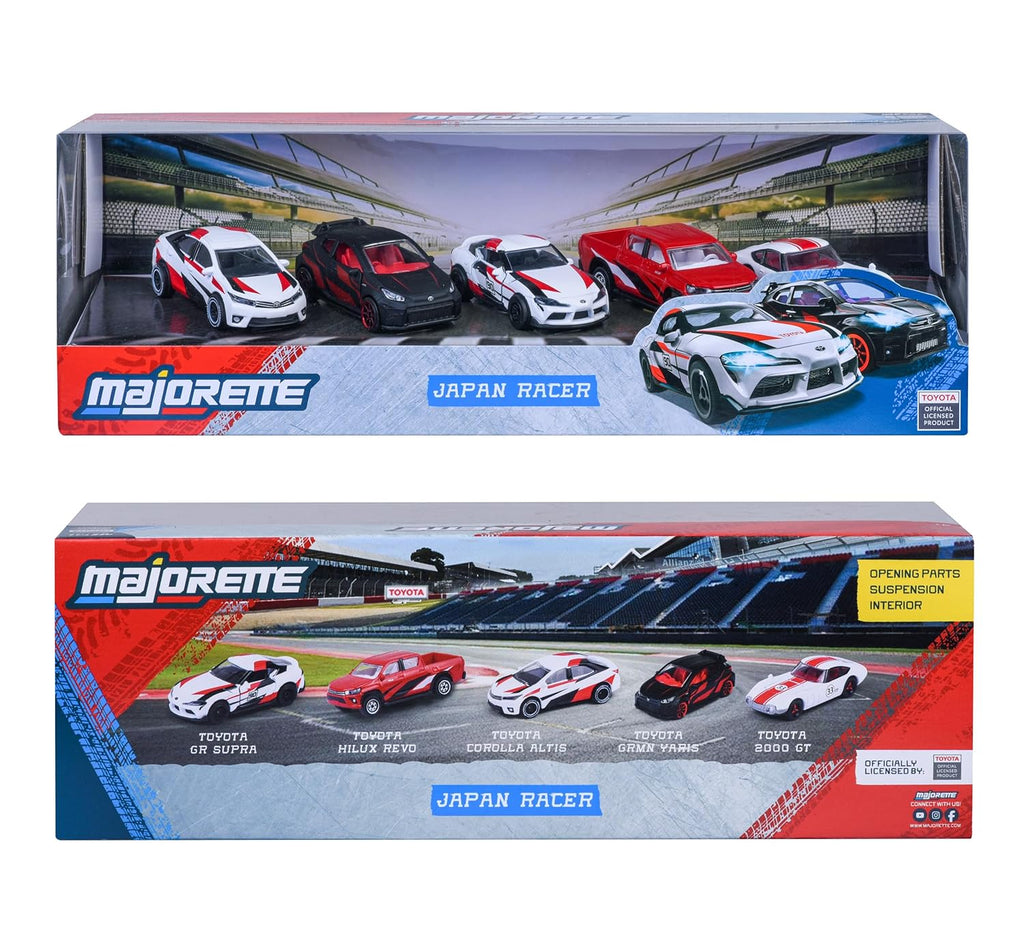 Majorette Japan Racer 5-Car Set - Diecast Metal Toy Cars