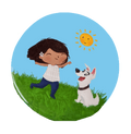 Unoriginal Thoughts Girl And Dog Playing Fridge Magnet - www.entertainmentstore.in