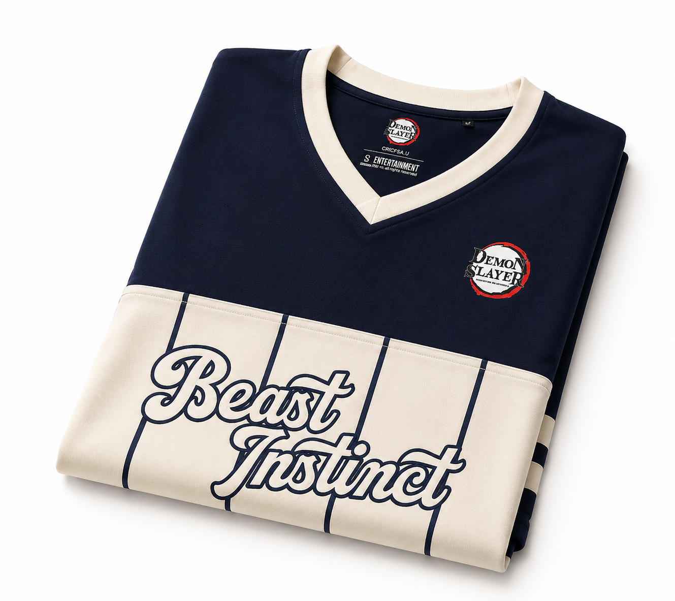 Demon Slayer Inosuke Offwhite Navy T shirt